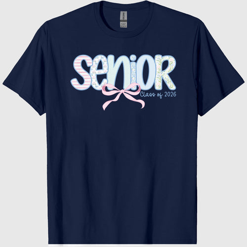 2026 Senior Shirt Floral Senior 2026 Gift Class of 2026 Senior Shirt Preppy Bow 2026 Senior Coquette Shirt Back to School Tee
