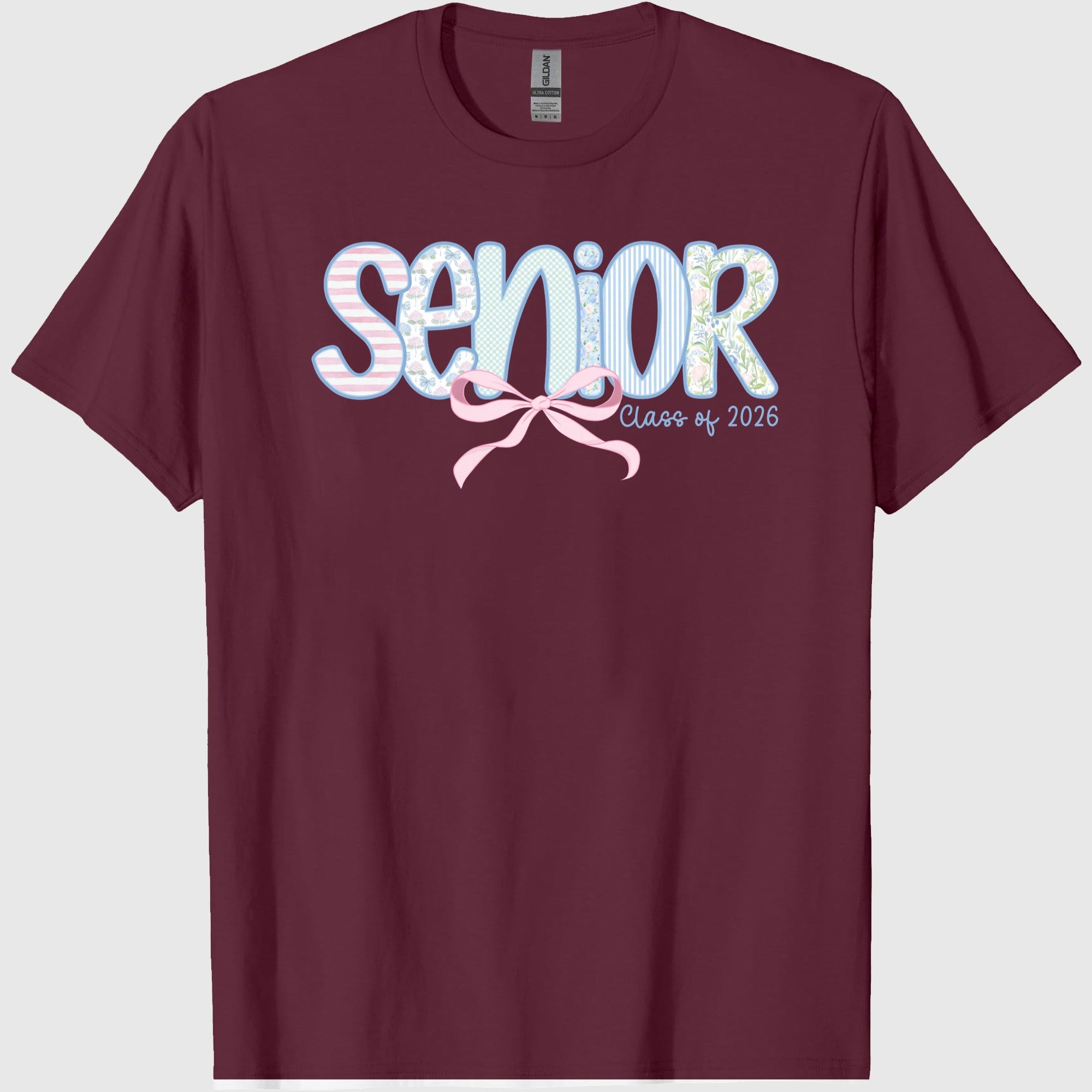 2026 Senior Shirt Floral Senior 2026 Gift Class of 2026 Senior Shirt Preppy Bow 2026 Senior Coquette Shirt Back to School Tee