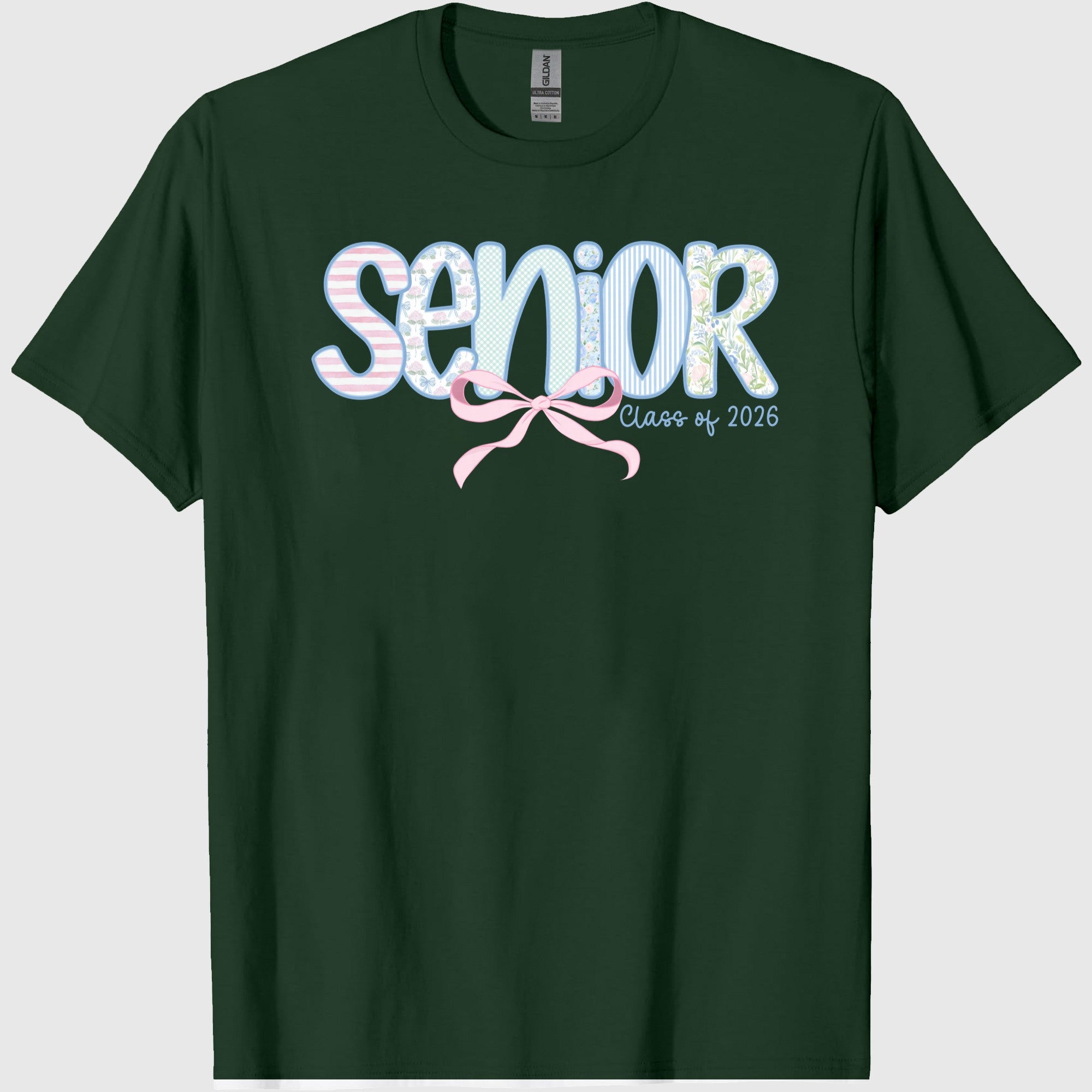 2026 Senior Shirt Floral Senior 2026 Gift Class of 2026 Senior Shirt Preppy Bow 2026 Senior Coquette Shirt Back to School Tee