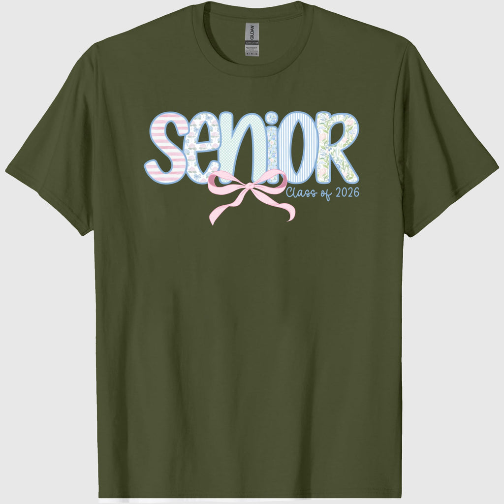 2026 Senior Shirt Floral Senior 2026 Gift Class of 2026 Senior Shirt Preppy Bow 2026 Senior Coquette Shirt Back to School Tee