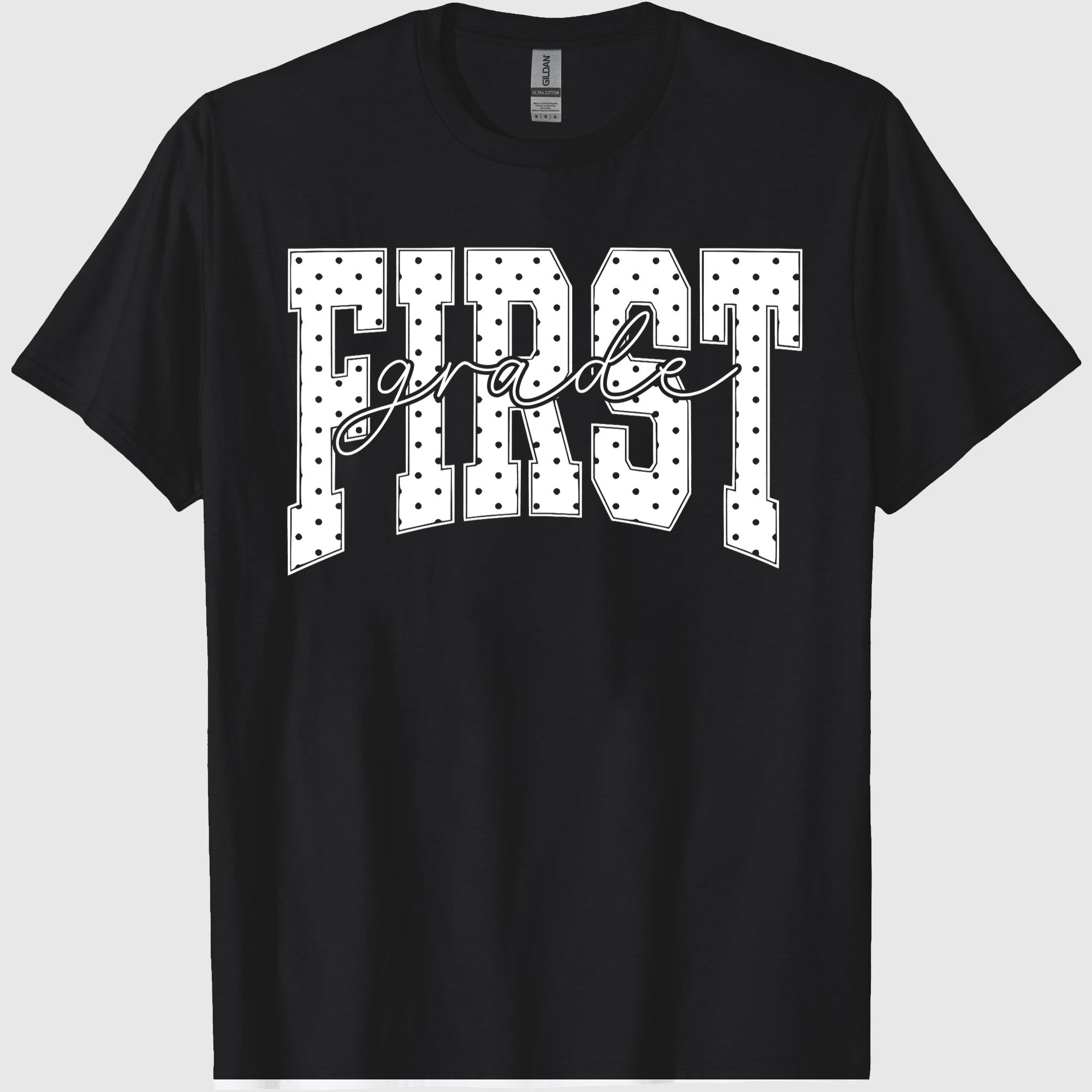 First Grade Shirt Blue Polka Dots Teacher Tee Cottagecore Aesthetic 1st Grade TShirt For Back to School Educator T-shirt