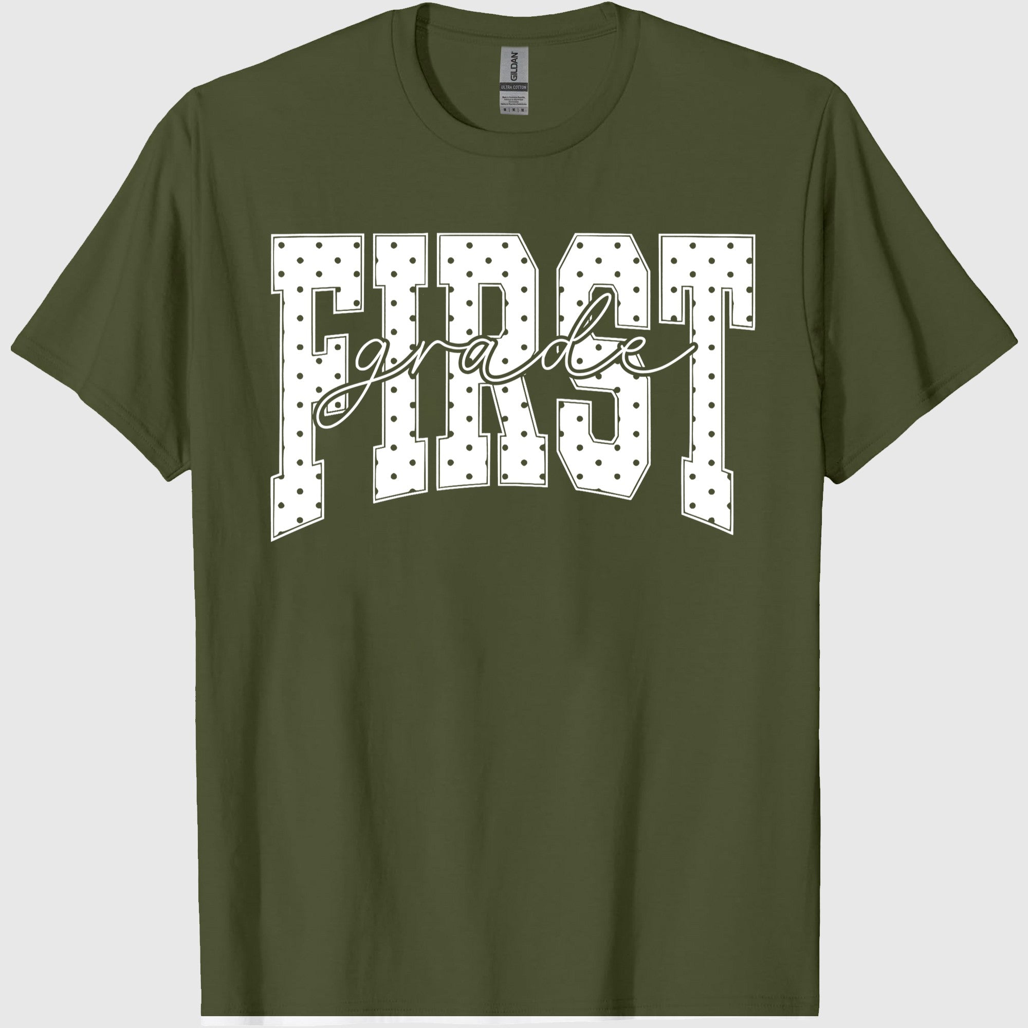 First Grade Shirt Blue Polka Dots Teacher Tee Cottagecore Aesthetic 1st Grade TShirt For Back to School Educator T-shirt