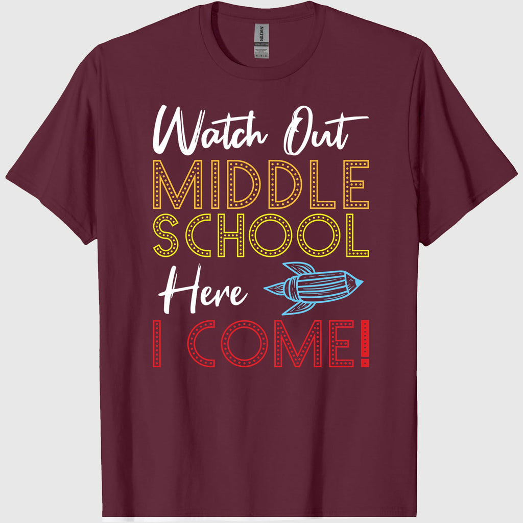 Watch Out Middle School Here I come First Day and Back To School 2019 Classic T-Shirt