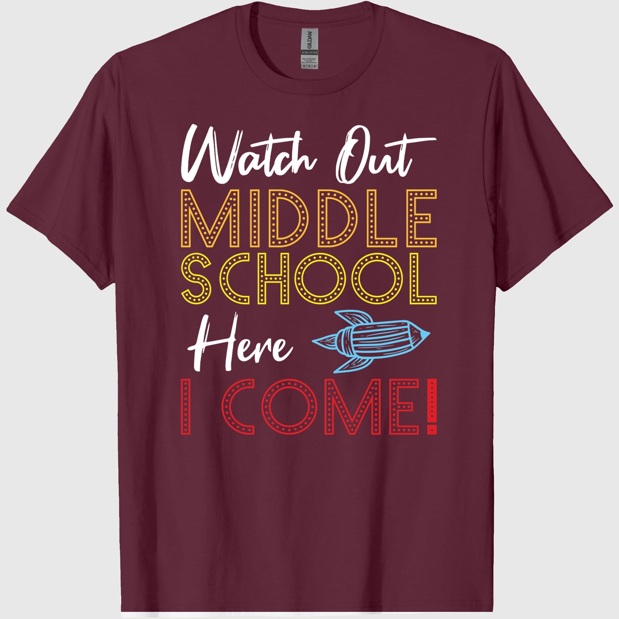 Watch Out Middle School Here I come First Day and Back To School 2019 Classic T-Shirt