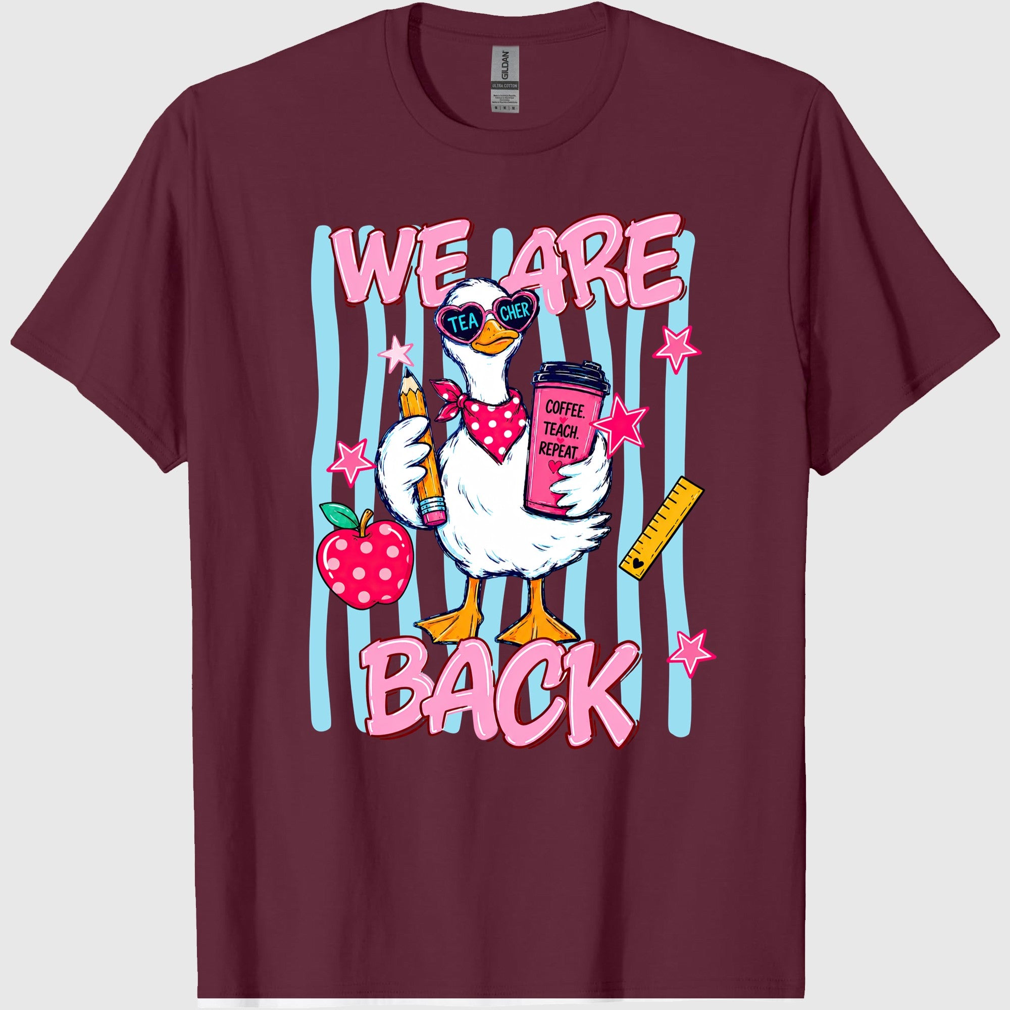 We Are Back Teacher Shirt, Preppy Back To School Shirt, Teacher Graffiti Art Tee, First Day Of School Shirt, Teacher Goose Shirt